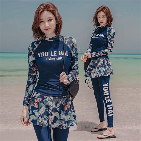 [88] 🇲🇾 Penang Ready Stock 3 4 Pieces Set 💜 Women Plus Size Swimming