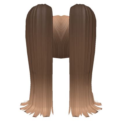 Brunette Brown Ombre Long Straight Pigtails Bangs S Code Price