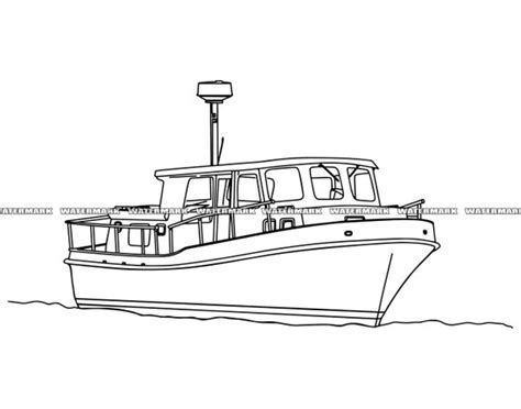 Ferry Boat Black And White Clipart