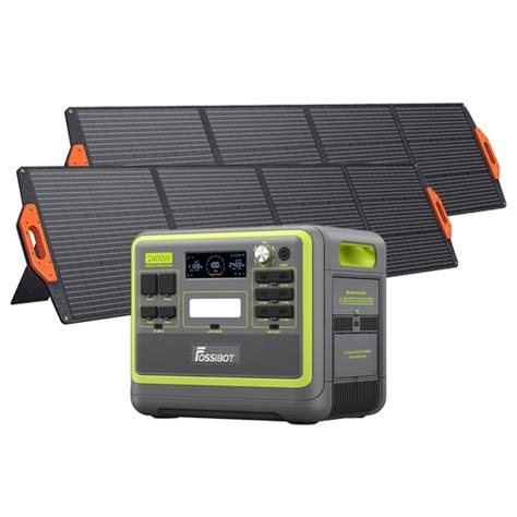 FOSSiBOT F2400 Portable Power Station 2 X SP200 Solar Panel Europe