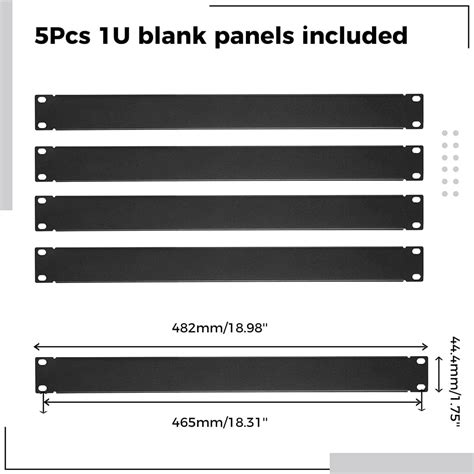 Buy Homaisson 1u Blank Panel 5 Pcs 1u Server Rack Panels Metal Rack