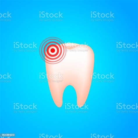 Ilustración De Dolor De Muelas Un Diente Con Caries Dental Y El Dolor Y Más Vectores Libres De