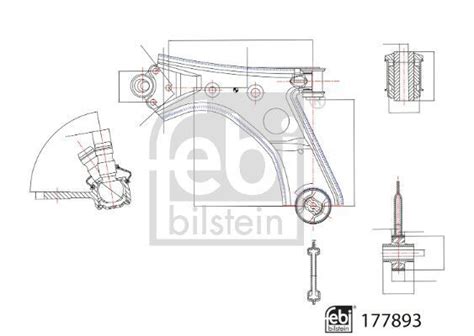 Lenker Radaufhängung Febi Bilstein Vorne Links für Fiat Doblo 10