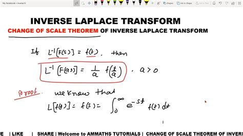 Change Of Scale Therem Of Inverse Laplace Transform Inverse