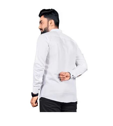 Plain 150 Gsm White Men Cotton Shirt Casual Full Sleeves At Rs 330 In