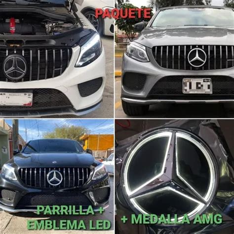 Kit Parrilla Gtr Emblema Led Medalla Amg Mercedes Gle