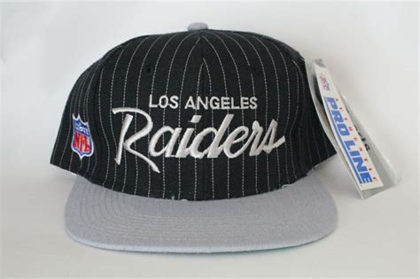 Vintage Los Angeles Raiders Nfl Pinstripe Snapback Hat Made By Sports Specialties