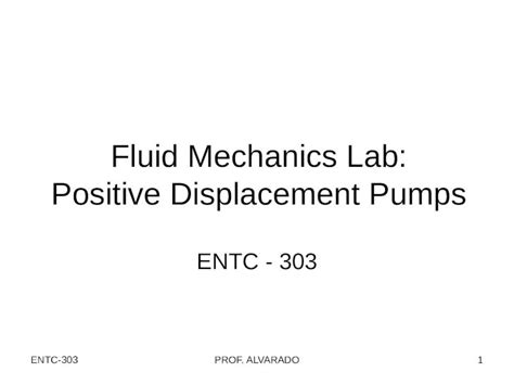 PPTX Fluid Mechanics Lab Positive Displacement Pumps PDFSLIDE NET