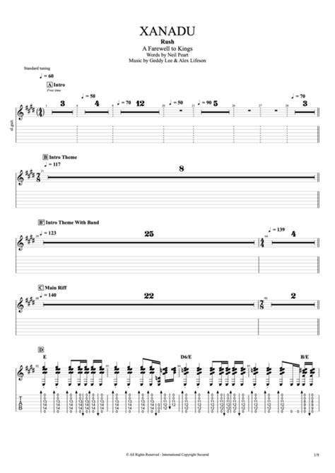 Xanadu Tab By Rush Guitar Pro Full Score MySongBook