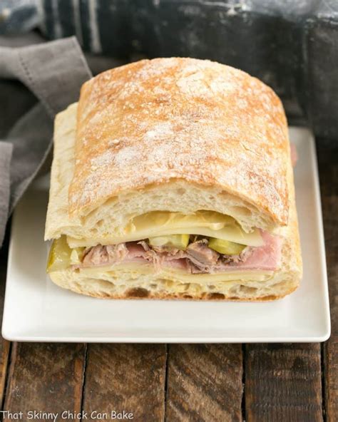 Ciabatta Cubano Sandwich Recipe - That Skinny Chick Can Bake