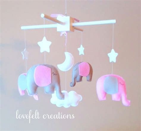 Baby Crib Mobile Baby Mobile Elephant Mobile By Lovefeltmobiles