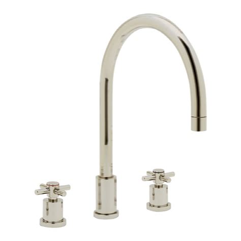 Blanco Blancomeridian Satin Nickel 2 Handle High Arc Kitchen Faucet At