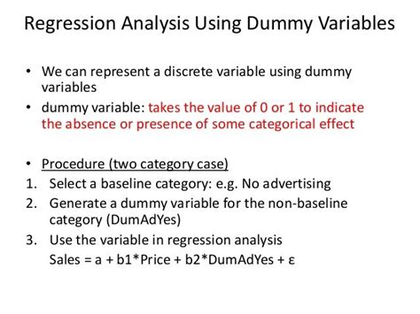 Dummy Variable Regression Analysis