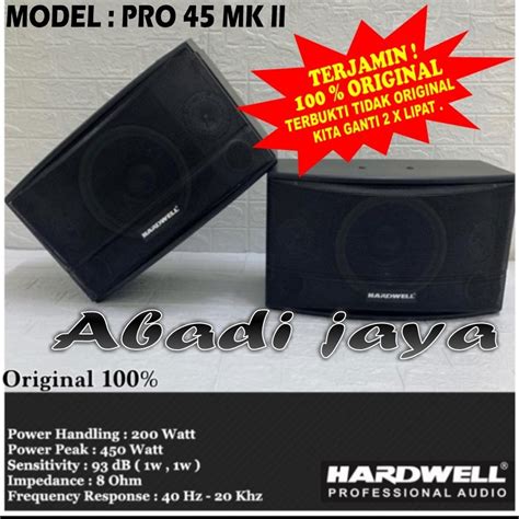 Jual Speaker Pasif Hardwell Pro Mk Ii Pro Mk Ii Original Harga