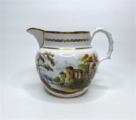 New Hall Bone China Water Jug ‘jh Circa 1815 Bada