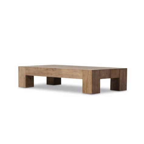 Abaso Rectangular Coffee Table Rustic Wormwood Oak Four Hands