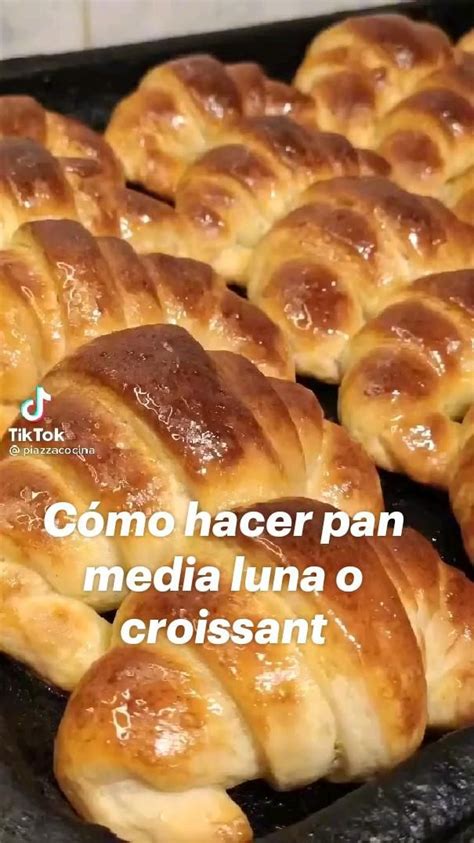 Cómo hacer pan media luna o croissant fácil desde casa en pinterest