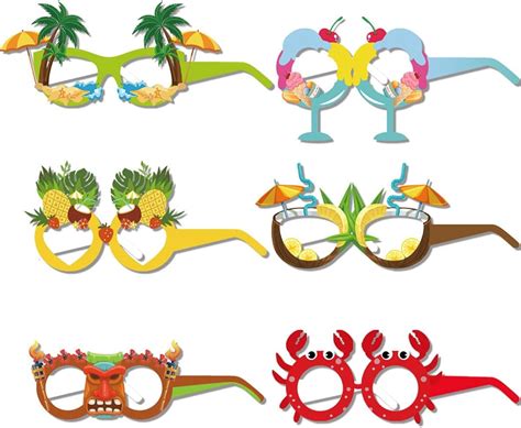 Summer Party Decorations Hawaiian Eyeglasses Photo Booth Props