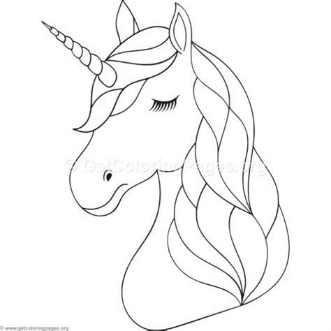 Cabeza Dibujo Unicornio Para Colorear