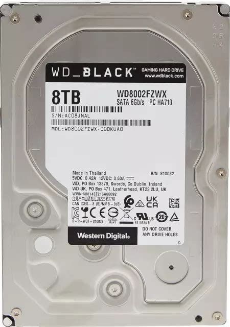 WD BLACK 8TB GAMING Internal Hard Drive HDD 7200 RPM SATA 6 Gb S