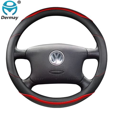 For Volkswagen VW T4 DERMAY Car Steering Wheel Cover Carbon Fibre PU