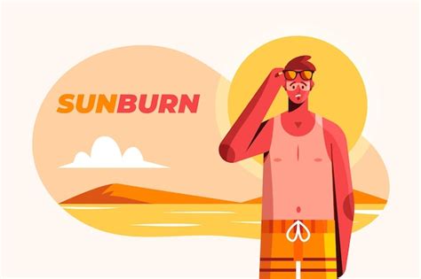 Free Vector Flat People With A Sunburn Illustrated