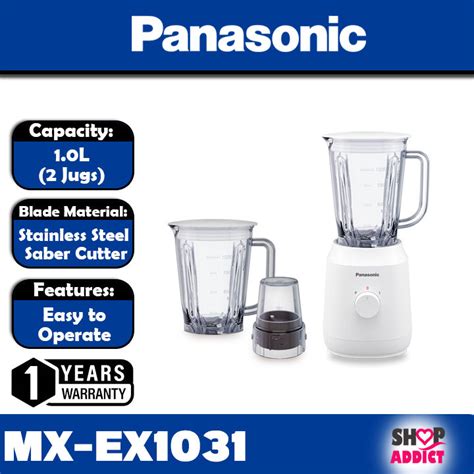 Panasonic Twin L Jug Blender With Dry Mill Pengisar Mx Ex Wsk