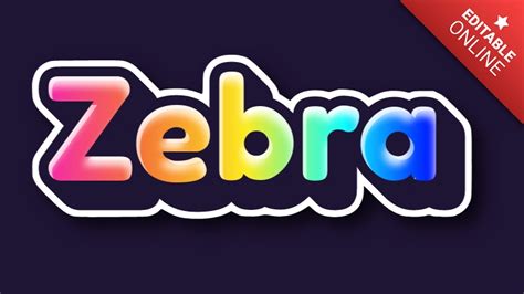 Zebra Rainbow D Text Effect Generator