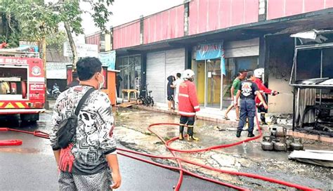 NUSABALI Gas Bocor Warung Makan Terbakar