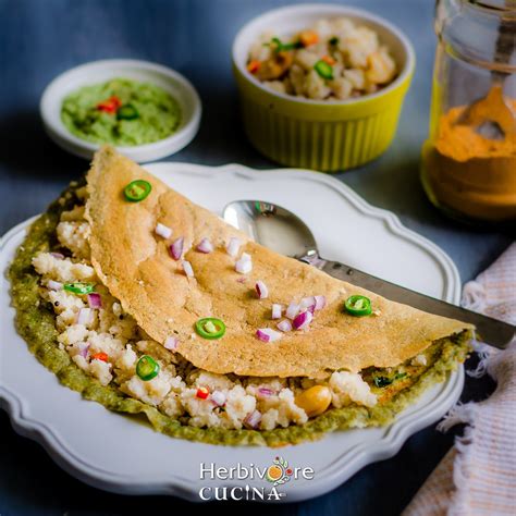 Herbivore Cucina Pesarattu Upma Green Moong Dal Dosa