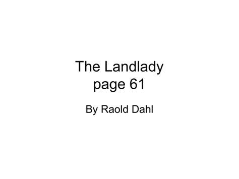 The Landlady