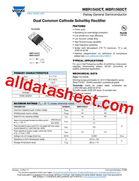 Mbr Ct Datasheet Pdf Vishay Siliconix