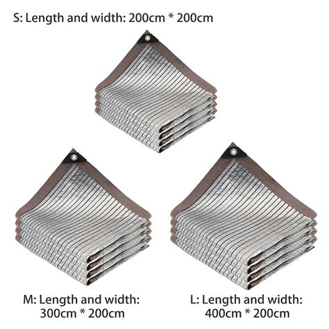 Sun Shade Sail Aluminum Foil Shade Cloth UV Block Tear-Resistant Canopy