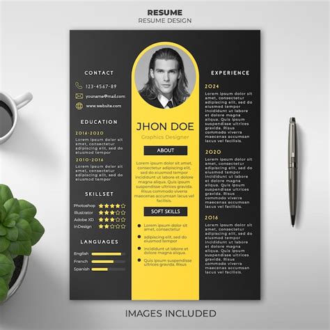 Premium Psd Clean And Modern Resume Portfolio Or Cv Template