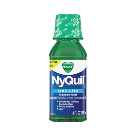 Vicks Nyquil Cold Flu Liquid 8oz PTL ONE