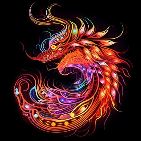 Premium AI Image | A Neon Dragon Neon Outlines With Sha Neon Line ...