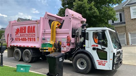 Pink Mack Lr Mcneilus Zr Side Loader Garbage Truck On Recycling Youtube