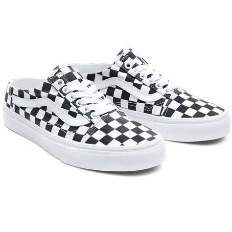 Vans Old Skool Mule Checkerboard Black True White Fun Sport Vision