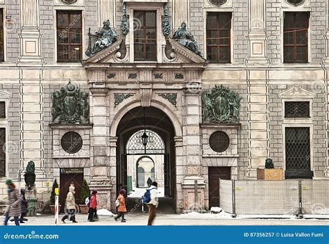 munich germany residenz palace  winter detail   facade