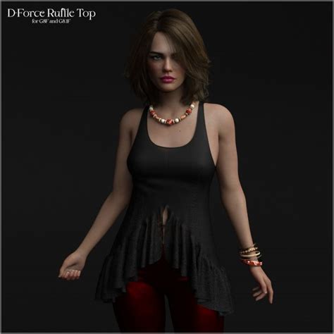 D Force Ruffle Top For G8F And G8 1F 3d Models For Daz Studio And Poser