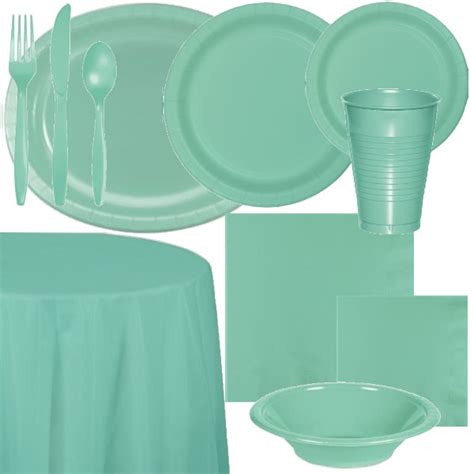 Home Garden Pack Fresh Mint Green Inch Plastic Plates Party