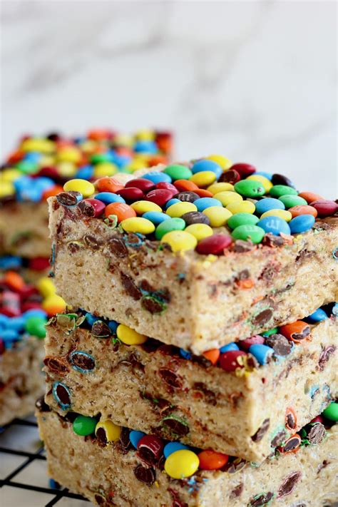 Cookie Butter Rice Krispie Treats with M&Ms