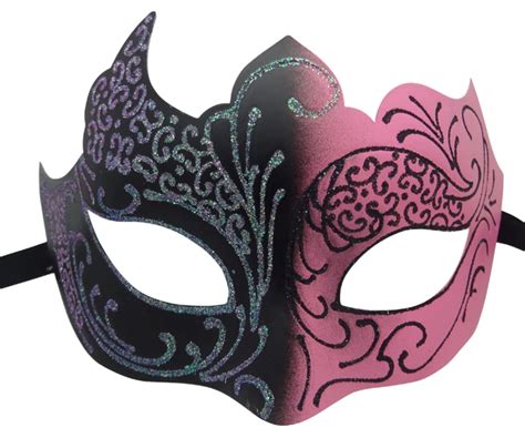 Pink and Black Masquerade Mask with Glitter