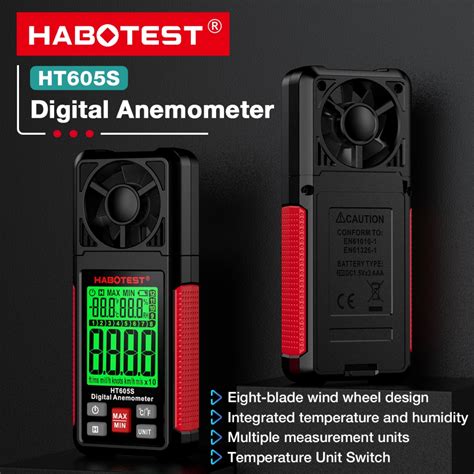 Habotestht S Digital Anemometer Handheld Portable Wind Speed Meter