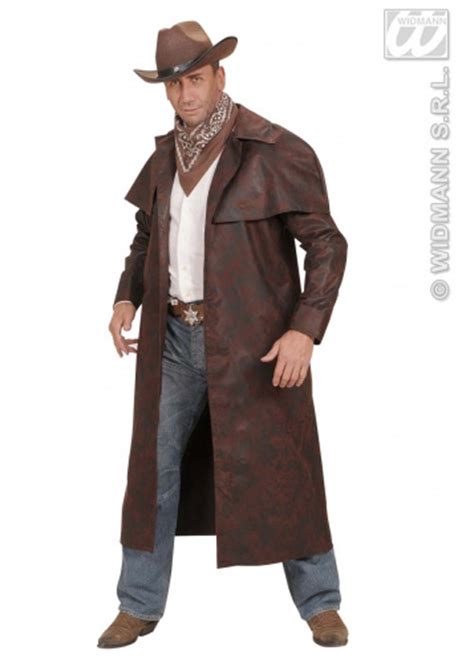 Adult Mens Brown Cowboy Duster Coat