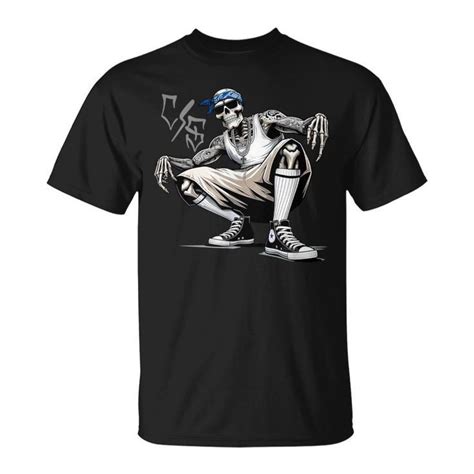 Cholo Chicano Homie Cool Mexican Gangster Skeleton Con Safos T-Shirt ...