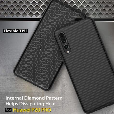 Peakally Peakally Huawei P20 Pro Case [carbon Fiber Texture] Ultra Slim Protective Back Case