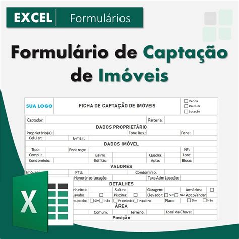 Formul Rio De Capta O De Im Vel Excel Smart Planilhas