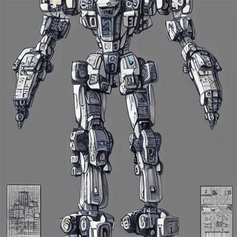 Very Technical And Detailed Blueprint Of A Bipedal Stable Diffusion