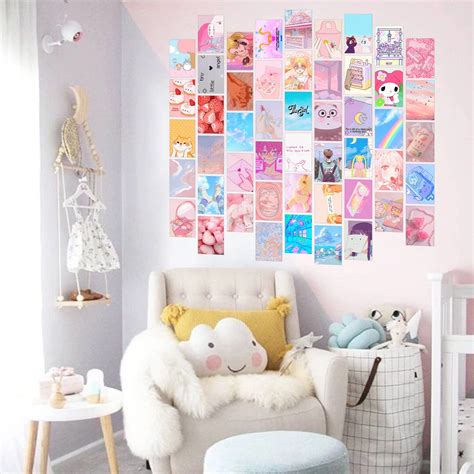 Gensteuo Kawaii Anime Wall Collage Kit Aesthetic Pictures 50 Set 4x6